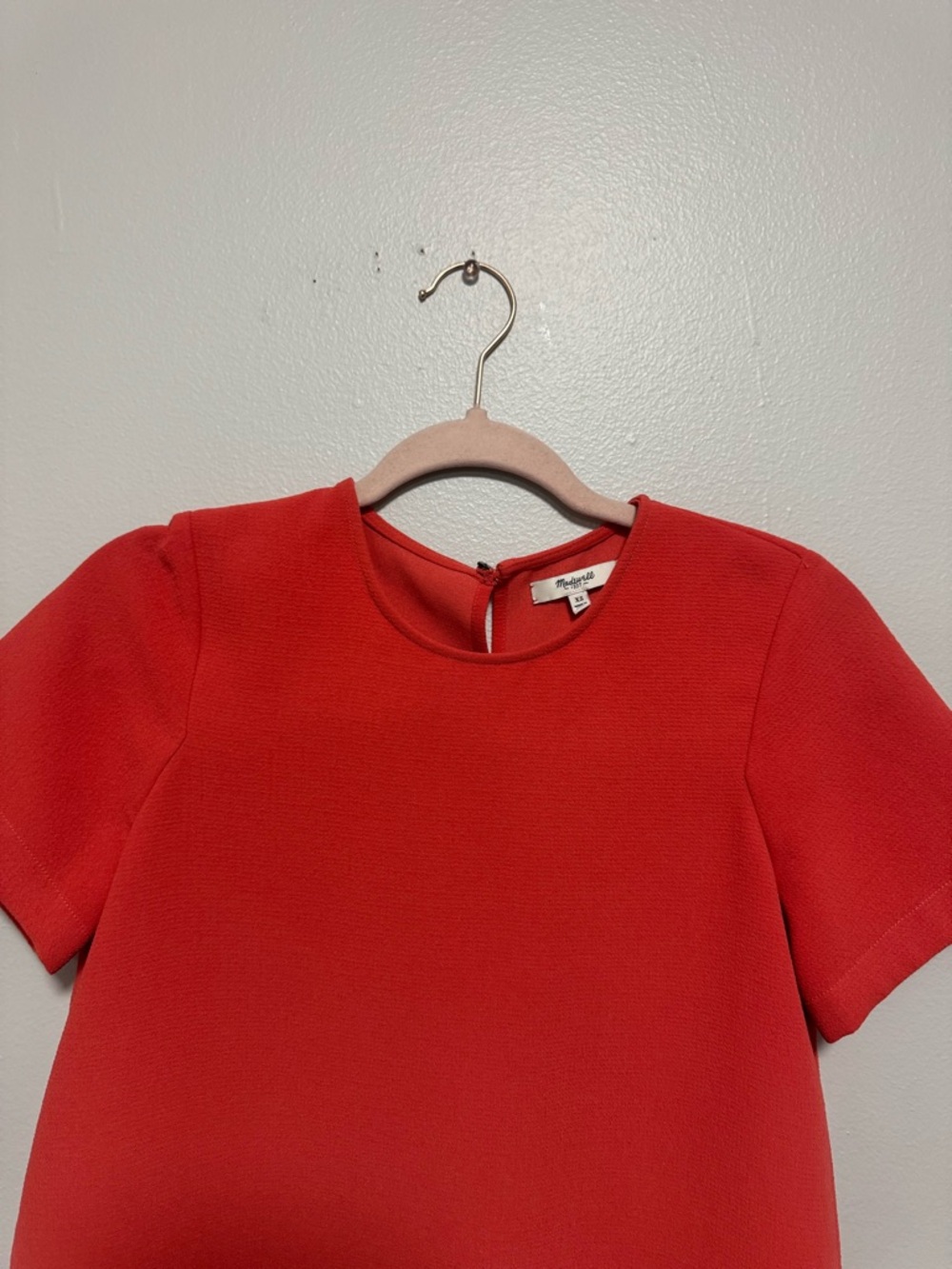 Madewell Bright Red Blouse With Pleated Back - Picture 6 of 9